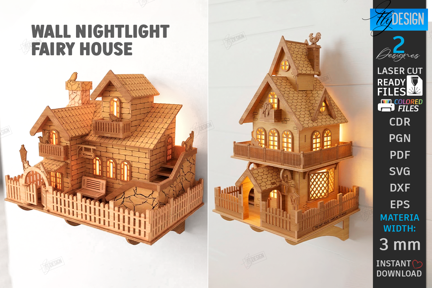Fairy House Wall Nightlight Laser Bundle laser cut project