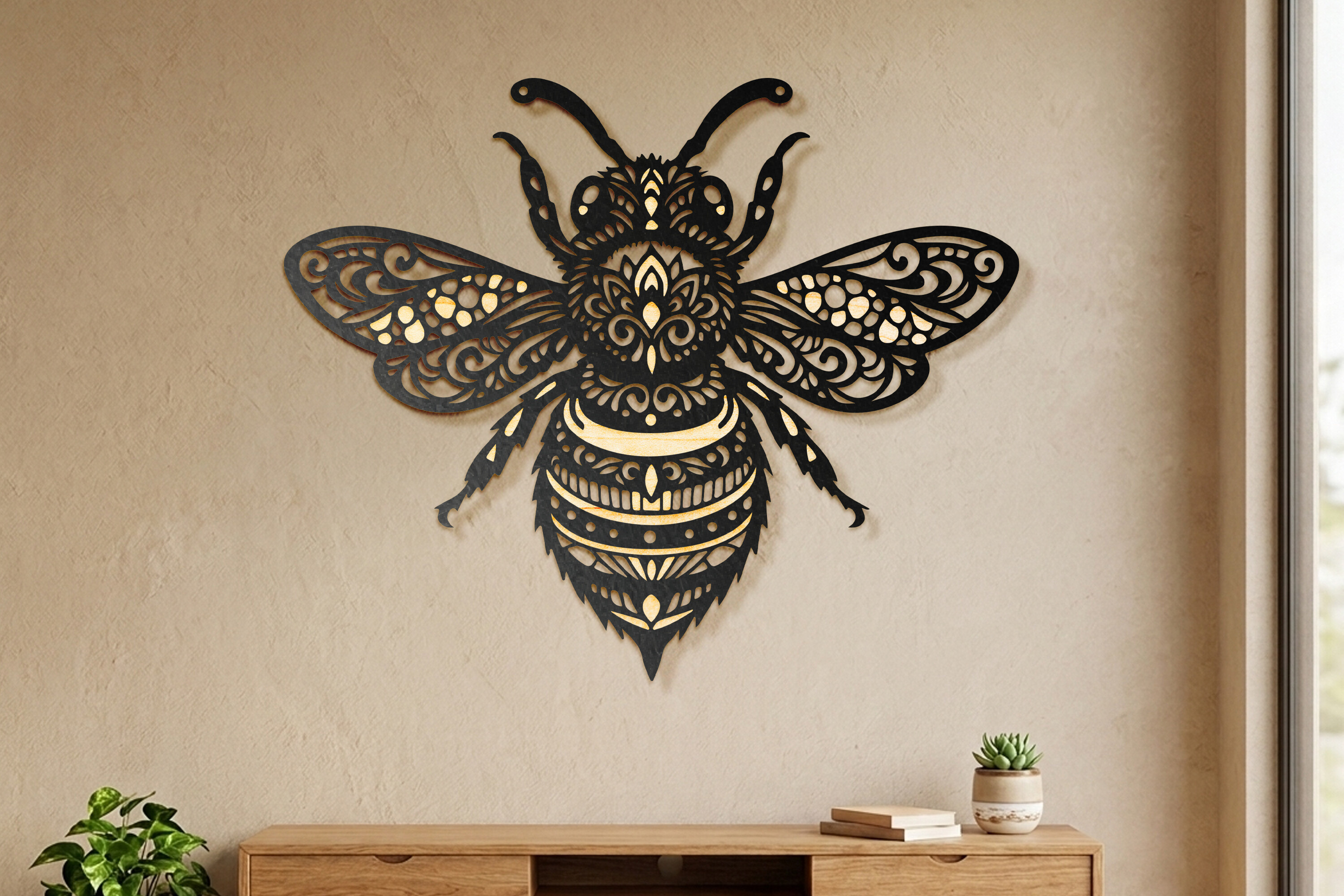 Laser Cut Bee Wall Decor SVG laser cut project