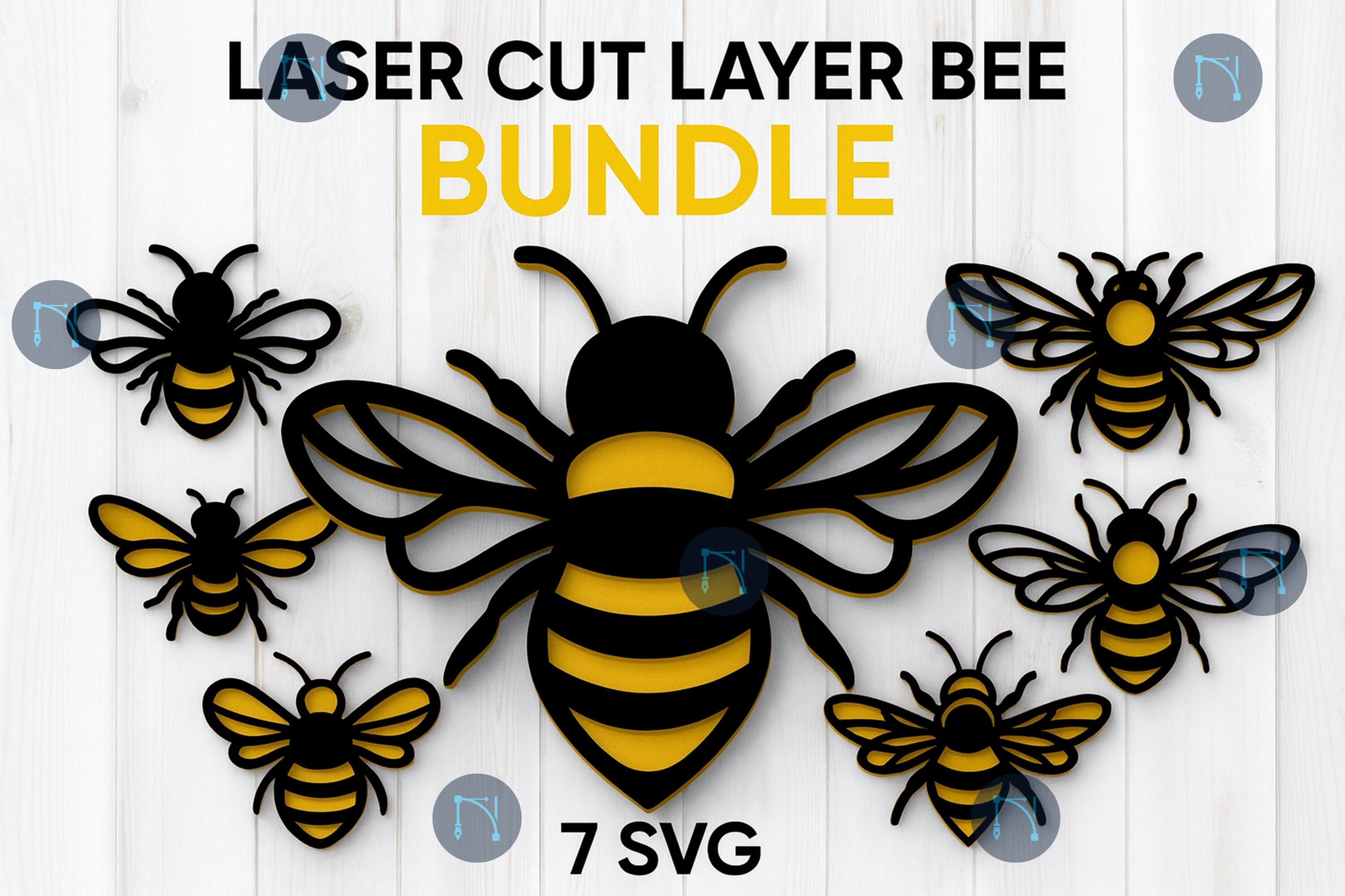 Laser Cut Layer Bee SVG Bundle for Nature-Inspired Craft Businesses laser cut project