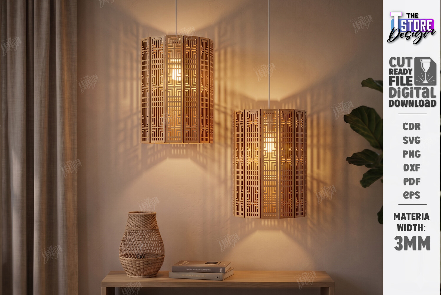 Wooden Pendant Light Shade Laser Cut File laser cut project